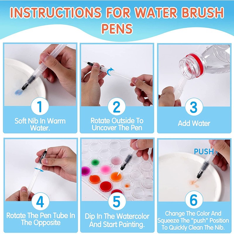 Watercolor Paint Set, 48 Colors Non-Toxic Watercolor Paint with a