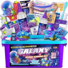 FUN KIDZ Galaxy Slime Kit For Kids Make Your Own Galaxy Theme Slime Fun Gift Ages 6-12