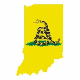 OwnTheAvenue Indiana IN State Outline Gadsden Flag Don't Tread on Me Vinyl Sticker