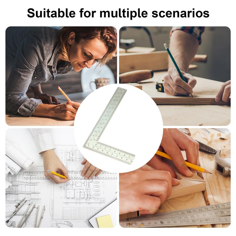 Woodworking Square,Stainless Steel Framing Tools L-Square Carpentry Square - Double-Sided