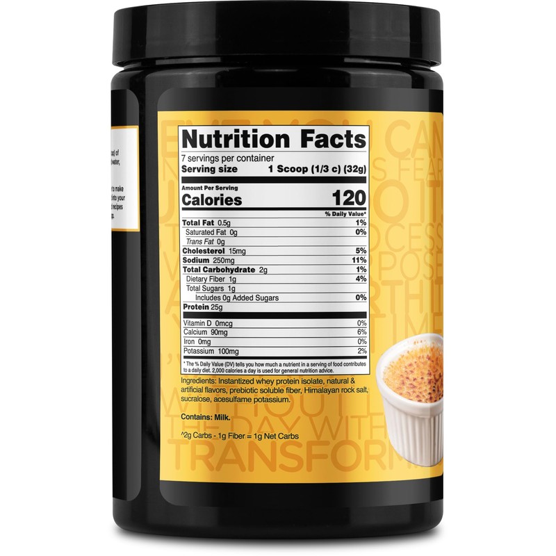TransformHQ Whey Protein Isolate (WPI) Vanilla Creme Brulee Flavored 7