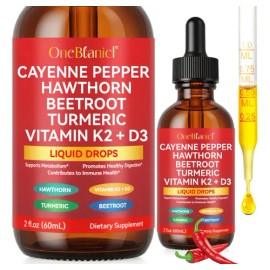 Suplemento Líquido Herbales Cayena Espino Remolacha K2 D3 60mL Vortexonix