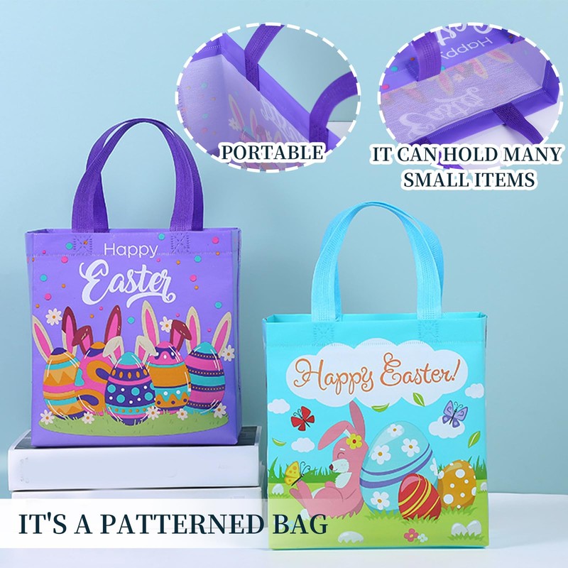 Easter Egg Hunt Bags with Handles, Easter Bags Set -