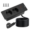 KBIBCK Einbausteckdose mit USB und Type-C, 4-in-1 Tischsteckdose, 2-Fach Einbau