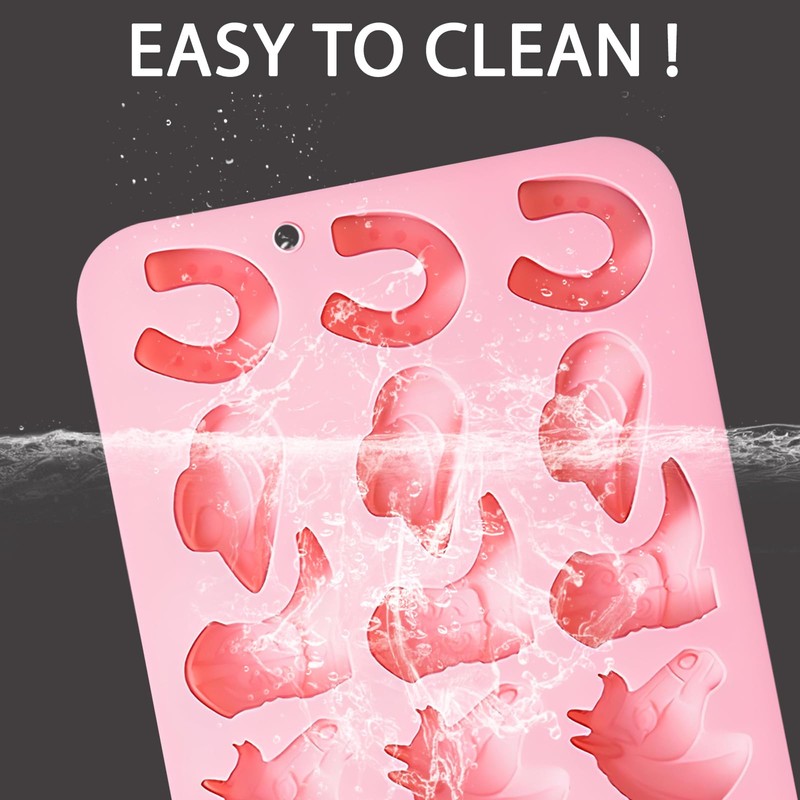 Western Cowboy Ice Cube Mold, Pink Silicone Tray with Horse