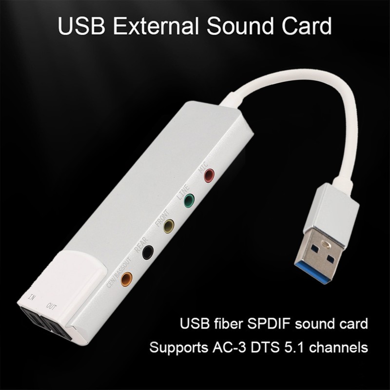 USB Sound Card Supports 5.1 7.1 Channels Rich Interfaces Plug
