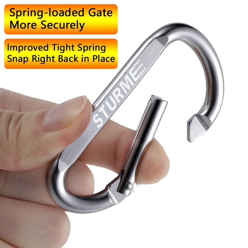 3" Aluminum D Ring Carabiners Clip D Shape Spring Loaded