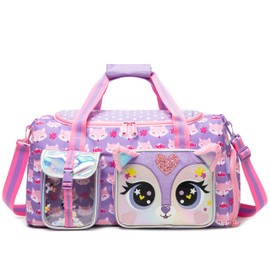 Travel Bag for Children Girls Boys Swimming Bag Kids Duffle Bag Sports Bag with Shoe Compartment Duffel Sport Carry On Weekender Kids Duffle Bag, Fox