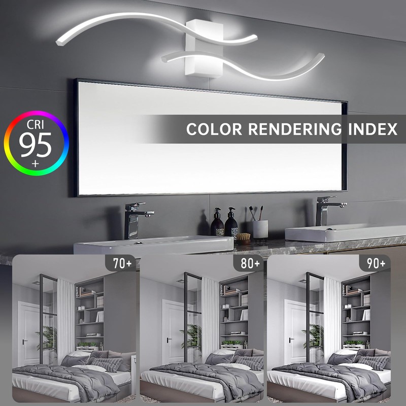 CANEOE Modern Wall Sconce, White Long Strip Led Wall Light