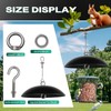 Hanging Squirrel Baffle for Bird Feeders,15.7-inch Metal Dome,Squirrel Proof, Weather