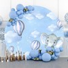 Cute Elephant Round Backdrop Cover for Baby Shower Birthday Party