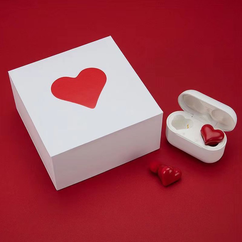 Wireless Earbuds Stylish Cute Heart Shaped Noise Cancelling HiFi Stereo