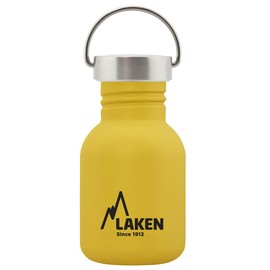 Laken Basic Stainless Steel Bottle, Water Bottle, Wide Opening with Stainless Steel Screw Cap, BPA-Free, 0.35 L, Yellow