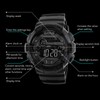 Men Dual Time Sports Watch Outdoor Waterproof PU Strap Digital