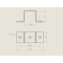 Square Pipe Clamp Square Tube Bracket Bar Clamp Square 30 mm x 30 mm