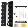MOERDIFFER Fishing Rod Holder, Black, ABS, 6 Rods Storage, Wall