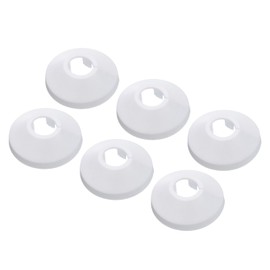 PATIKIL Water Pipe Cover Decoration Fit 0.63"/16mm, 6Pcs Flange Water Pipe PP Plastic Escutcheon Plate Collar Drain Line Cover Radiator for Wall Pipe Tube Decor, White