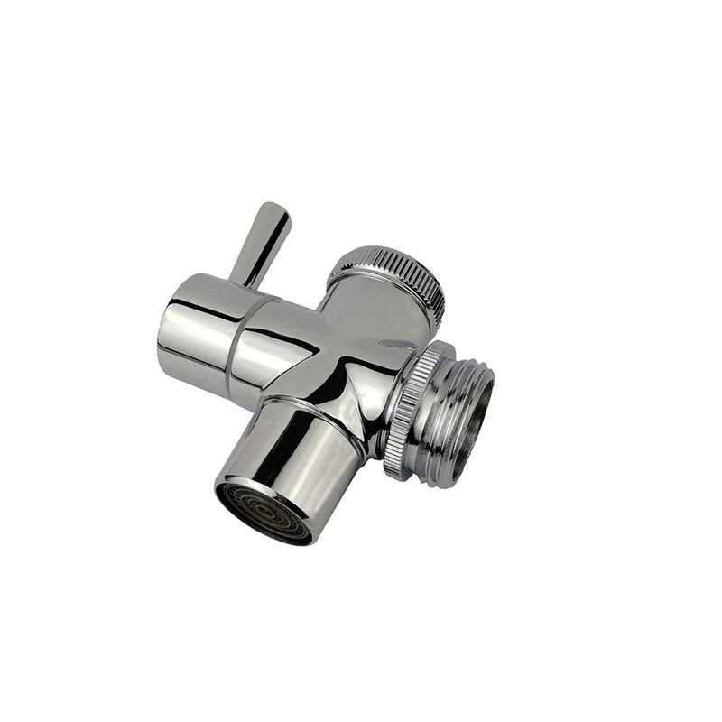 All Brass Faucet Diverter Valve with Aerator, Sink to Garden