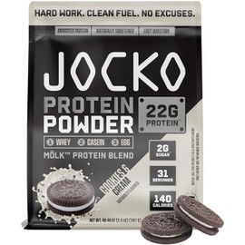 Jocko MÖLK Whey Protein – Cookies & Cream | Keto, Grass-Fed, Probiotic-Infused for Muscle Recovery & Growth