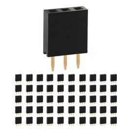 Chanzon Pin Header Strip for Arduino Gpio 3 pin x 50pcs Female Headers Pins Straight Single Row Gold Plated Pitch 2.54mm 0.1 inch for PCB Connector Machine Breadboard Electronic Circuit Board