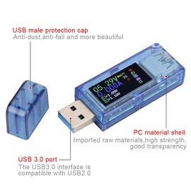 AT34 USB 3.0 Color, USB Tester USB Meter fnb38 LCD Tester,Voltmeter Ammeter Multimeter Charger USB Tester