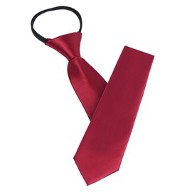 AUYAO Men's Ties, Plain Classic Pre-Tied Knot Tie 8 cm, Adjustable Ties for Men with Zip for Marriages or Festive Events (White-Polyester)