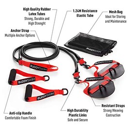 Bandas de Resistencia Super Stroke con Asas Intercambiables y remos. Bandas de Fitness para Entrenamiento estático en seco con Diferentes Niveles de R