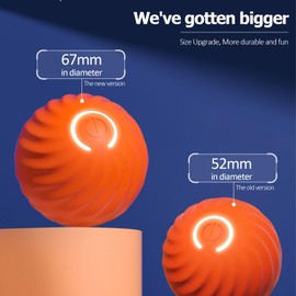 Trumoon 2025 New Upgrade Dog Bouncing Ball, Smart Jumping Dog Balls That Moves on Its Own(Size Upgrade - Orange)