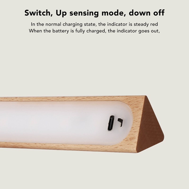 Under Cabinet Light Wooden 3000K Wireless Motion Sensor USB Rechargeable