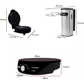 RCA Combo Dulce Rca (crepera + Mini Waflera + Batidora) Rc-cd Color Negro