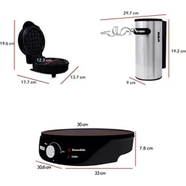 RCA Combo Dulce Rca (crepera + Mini Waflera + Batidora) Rc-cd Color Negro