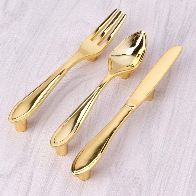 CENDGOOD Door Pulls Tableware Handles Spoon Knife Fork Shape Kitchen