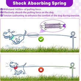 HaiYUAN Dog Tie Out Cable 10/15/20/25/30 FT Dog Runner for Yard Steel Wire Dog Cable with Durable Superior Clips purple Dog Chains Heavy Duty for Outside Hold Large Dogs Up to 165 lbs