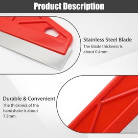 Katslyn 2PCS Stainless Steel Paint Shield for Cutting in Tool Comes,Paint Guard for Skirting Boards,Wallpaper Straight Edge Tool,for Paint Smearing,Repairing Cutting Wallpaper(Black+Red)