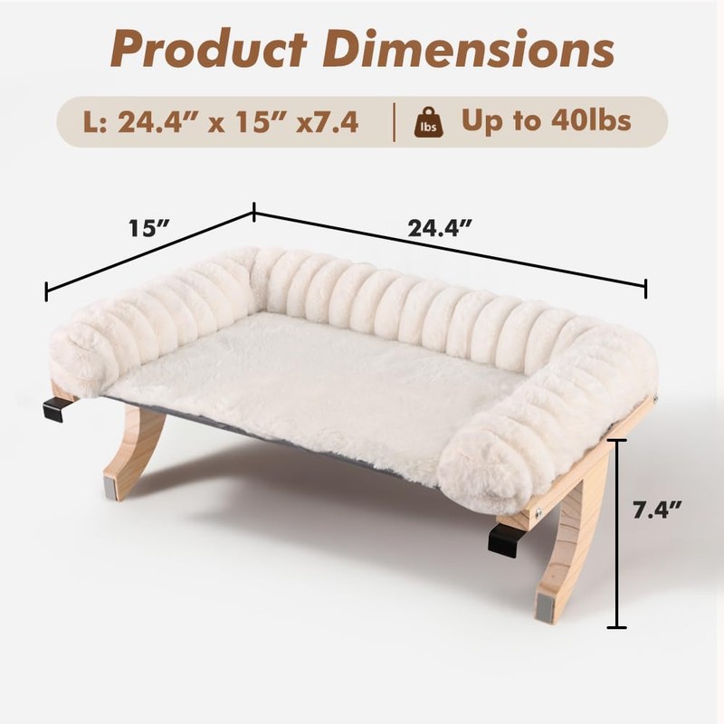 valigogo Cloud-Soft Cat Window Sill Perch with Zipper Designed Cushioned