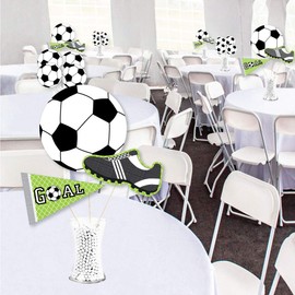 Big Dot of Happiness Goaaal - Soccer - Baby Shower or Birthday Party Centerpiece Sticks - Showstopper Table Toppers - 35 Pieces
