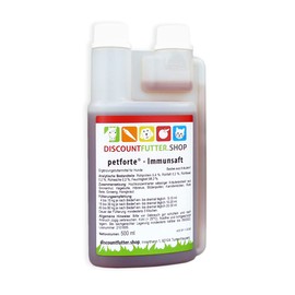 petforte Immune Juice for Dogs (0.5 Litre Dosing Bottle) – Pure Herbal Extract without Sugar and Preservatives – to Strengthen the Immune System