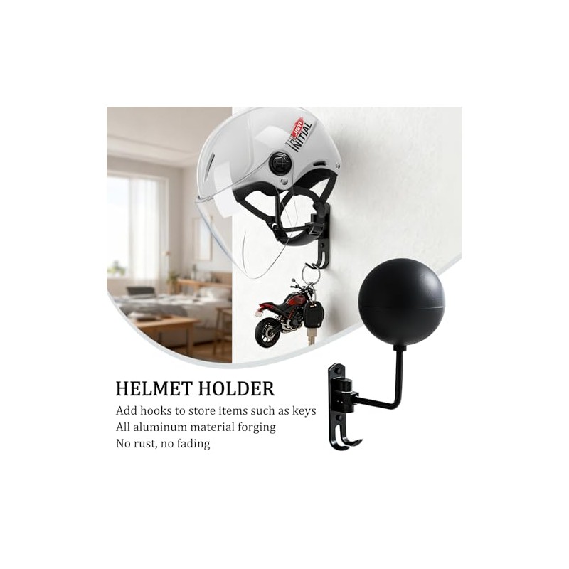 Motorcycle Helmet Mount, Helmet Mount, Helmet Stand - Wall Mounted