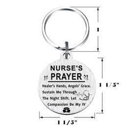 Richesele Nurse Prayer Keychain - Laser Engraved Stainless Steel Gift for Nurses, Nurse Appreciation Week, Graduation, or Medical Professionals