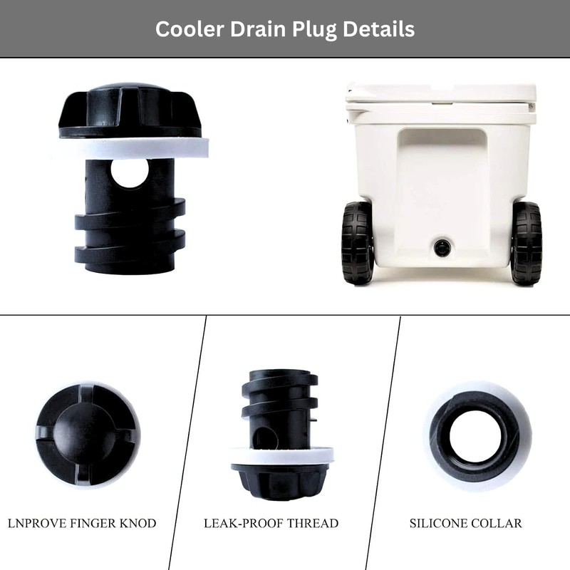 Replacement Cooler Plug for Yeti, 2 Pack Drain Plug Leak-Proof