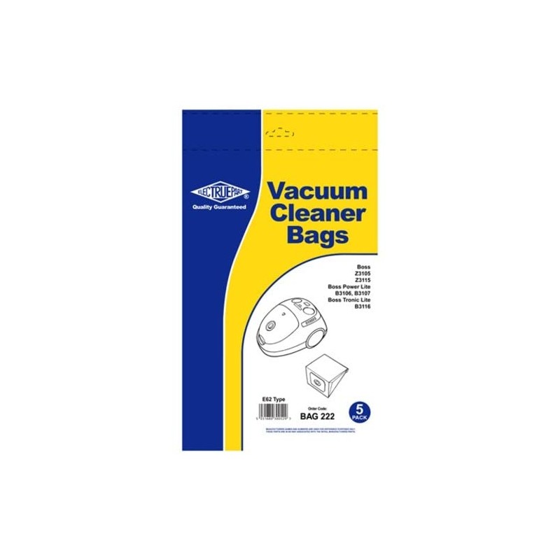 Vacuum Bags to fit Electrolux E62 Type 5 Pack