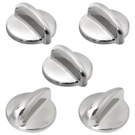 Xspeedonline 5Pcs PS3486484, WB03K10208 Profile Stove Cooktop Oven Rang Knob Stainless Steel for GE PGB918SEM2SS PGB918SEM3SS PGB918SEM4SS