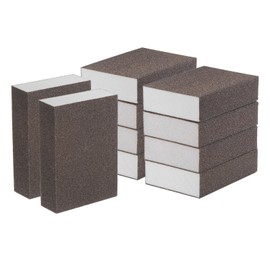 sourcing map 10pcs Fine Sanding Sponge Blocks 240-320 Grit Foam Sanding Block for Polishing Kitchen Metal Wood Drywall, 100x70x25mm