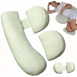 Yalixuan Pregnancy Pillow,Upgraded Extended Maternity Pillow,U Shaped Pregnancy Body Pillow,Body Support Pillow for Back,Belly,Hips, Legs,Detachable and Adjustable(Green)