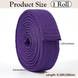 CREATCABIN Purple Brazilian Jiu Jitsu Belts Polyester Martial Arts Belt Judo Karate TKD Aikido Uniform Ranking Belt Long Soft Universal Fit Belts for Taekwondo Hapkido Sports Training Equipment 9.18ft