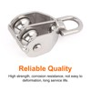 2PCS M15 Double Pulley Snatch Block 304 Stainless Steel Lifting