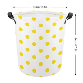 Yellow Dots Laundry Hamper Storage Bins Collapsible Basket for Dirty Clothes Kids Nursery Decor Toys Organizer Bathroom Bedroom College Dorm