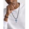 U7 Blue Plated Cross Pendant Crucifix Jewellery for Men Women
