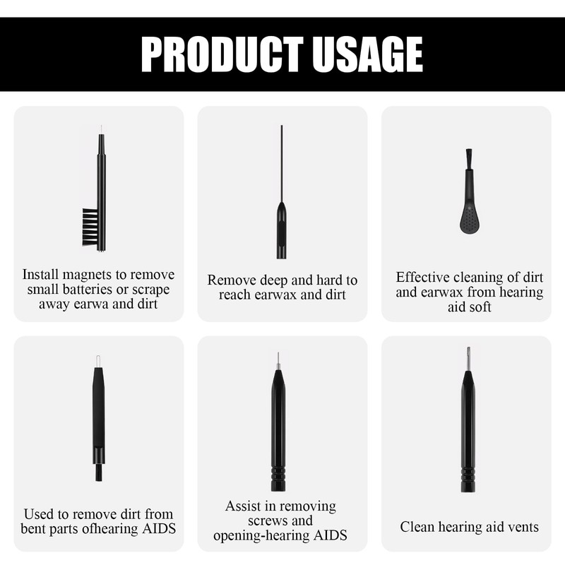 Hearing Aid Cleaning Set, Hearing Aid Cleaning Tools, Cleaning Set