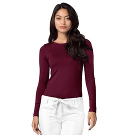 Adar Uniforms Underscrubs for Women 3 Pack - Long Sleeve Comfort Tee - 2903 - Burgundy - XS